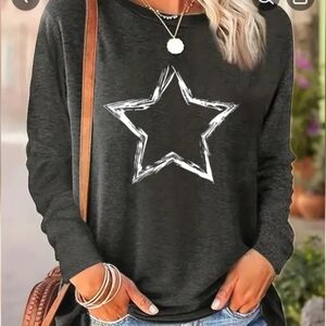 💙🐾dark Gray Plus Size Long Sleeve Shirt